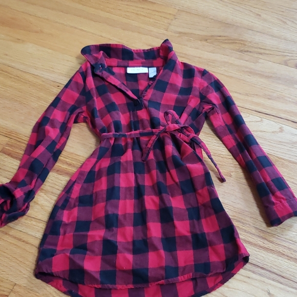 Children's Place Sz 4 Buffalo Plaid Flannel Dress - Picture 1 of 2